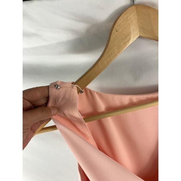 Eliza J Pink Sleeveless Cascading Ruffle Gown Size 8 - Picture 6 of 6